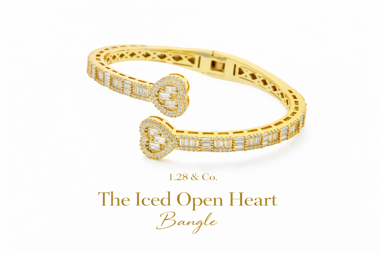 The Iced Open Heart Bangle