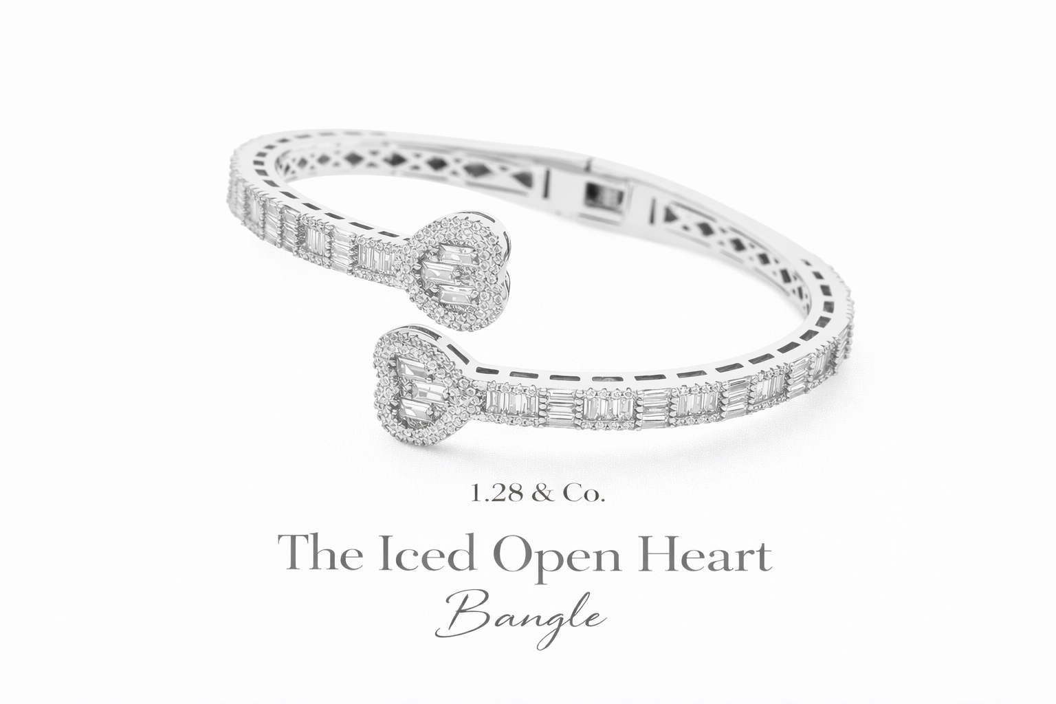 The Iced Open Heart Bangle
